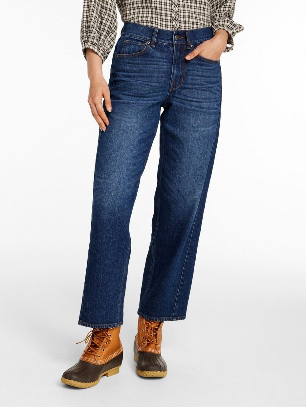 L.L. Bean Signature 1912 Dark Wash High Rise Barrel Ankle Jeans Womens Size 12